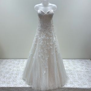NWT Blue by Enzoani Designer Strapless Floral